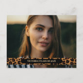 Leopard Pattern Foto Abschluss Ankündigungspostkarte (Vorderseite)