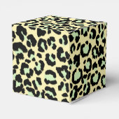 Leopard Pattern in Mint Green on Oatmeal Geschenkschachtel (Rückseite)