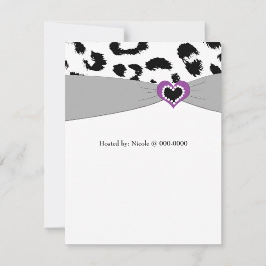 Leopard Pattern Kinderdusche Einladung (Rückseite)