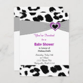 Leopard Pattern Kinderdusche Einladung (Vorne/Hinten)