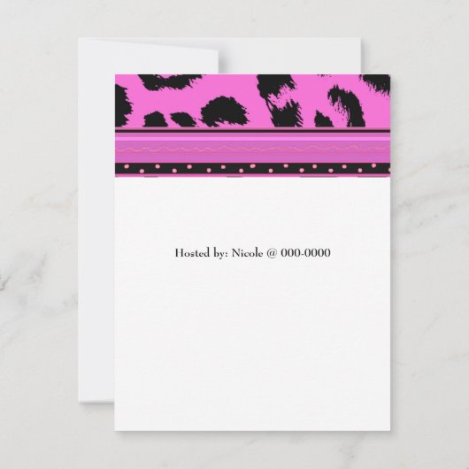 Leopard Pattern Kinderdusche Einladung (Rückseite)