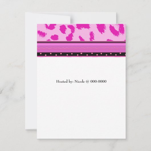 Leopard Pattern Kinderdusche Einladung (Rückseite)