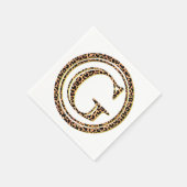 Leopard Pattern Letter "G" Serviette (Ecke)