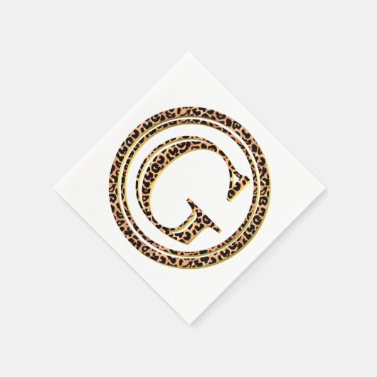 Leopard Pattern Letter "G" Serviette (Ecke)