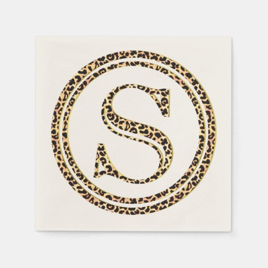 Leopard Pattern Letter "S" Serviette (Vorderseite)