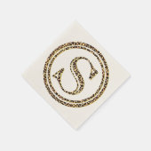 Leopard Pattern Letter "S" Serviette (Ecke)
