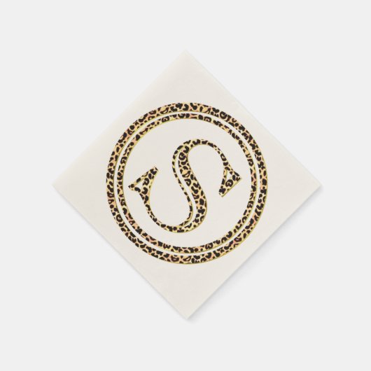 Leopard Pattern Letter "S" Serviette (Ecke)