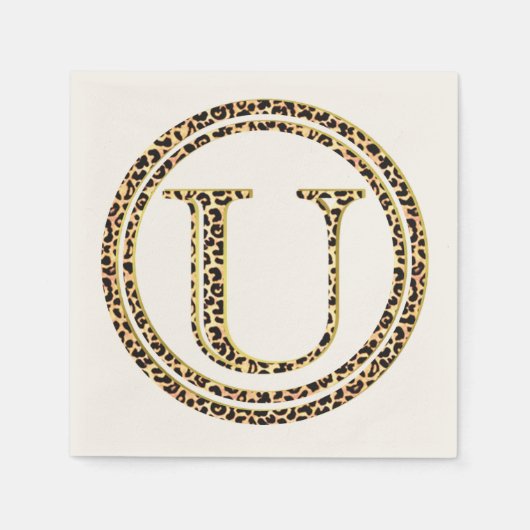 Leopard Pattern Letter "U" Serviette (Vorderseite)