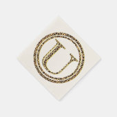 Leopard Pattern Letter "U" Serviette (Ecke)