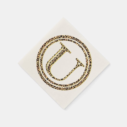 Leopard Pattern Letter "U" Serviette (Ecke)