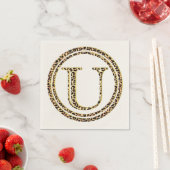 Leopard Pattern Letter "U" Serviette (Beispiel)