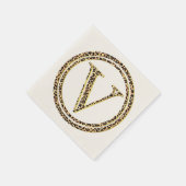 Leopard Pattern Letter "V" Serviette (Ecke)