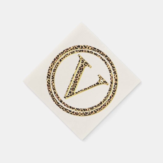 Leopard Pattern Letter "V" Serviette (Ecke)
