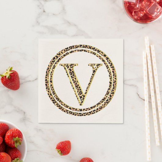 Leopard Pattern Letter "V" Serviette (Beispiel)
