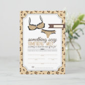 Leopard Pattern Lingerie Brautparty Einladung (Stehend Vorderseite)