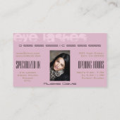 Leopard Pattern Logo Foto Öffnungszeiten Lashes Visitenkarte (Rückseite)