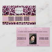 Leopard Pattern Logo Foto Öffnungszeiten Lashes Visitenkarte (Vorne/Hinten)