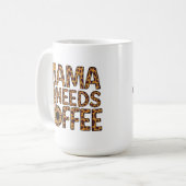 LEOPARD PATTERN MAMA BENÖTIGT KAFFEE-SONNENBLUMENT KAFFEETASSE (Vorderseite Links)