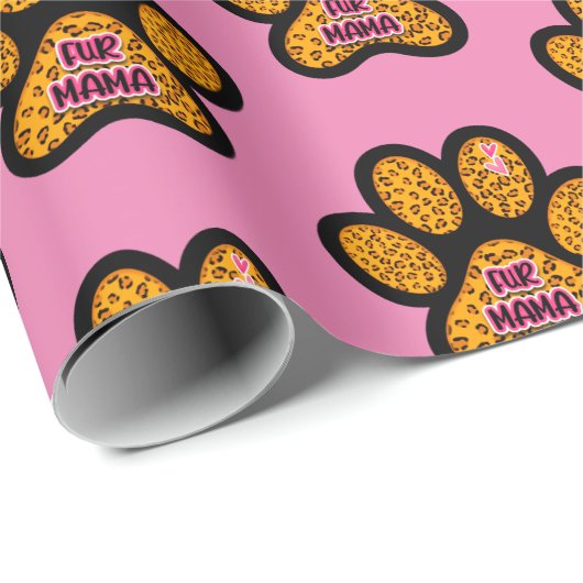 Leopard Paw Print Fur Mama Hund Katze Liebhaber Geschenkpapier (Rolleneckpunkt)