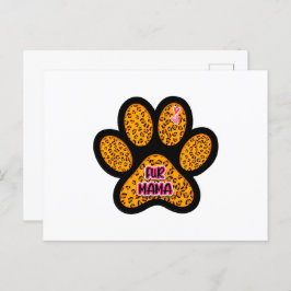 Leopard Paw Print Fur Mama Hund Katze Liebhaber Postkarte