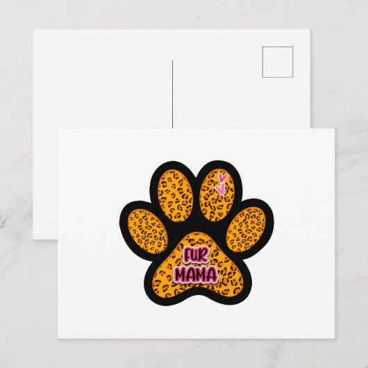 Leopard Paw Print Fur Mama Hund Katze Liebhaber Postkarte (Vorne/Hinten)