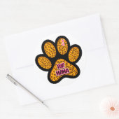 Leopard Paw Print Fur Mama Hund Katze Liebhaber Runder Aufkleber (Umschlag)