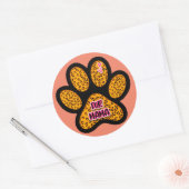 Leopard Paw Print Fur Mama Hund Katze Liebhaber Runder Aufkleber (Umschlag)