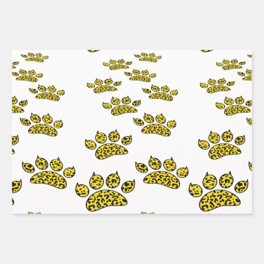 Leopard Paw Print Geschenkpapier Set (Vorderseite 3)