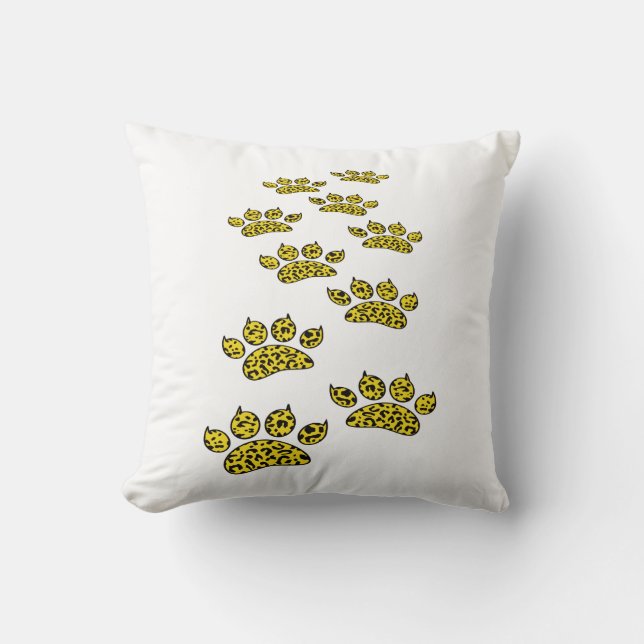 Leopard Paw Print Kissen (Vorderseite)