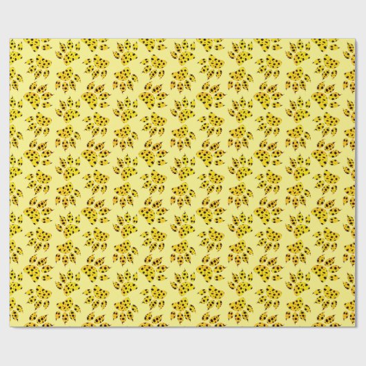 Leopard Paw Print Pattern Geschenkpapier (Flach)