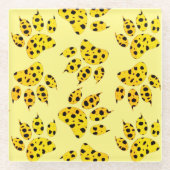 Leopard Paw Print Pattern Glasuntersetzer (Vorderseite)
