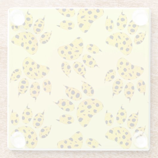 Leopard Paw Print Pattern Glasuntersetzer (Rückseite)