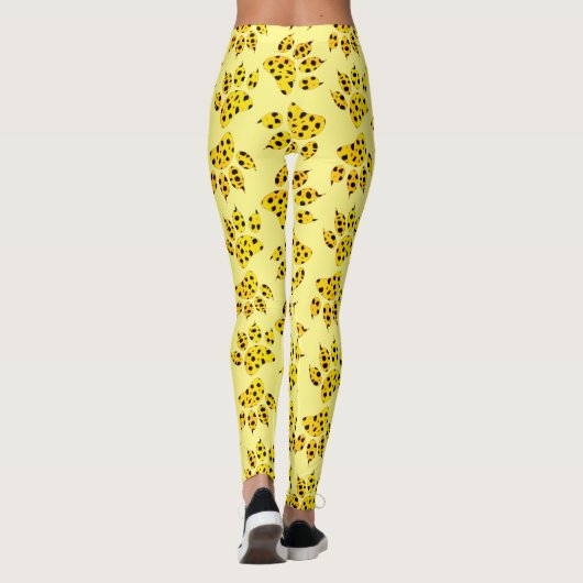 Leopard Paw Print Pattern Leggings (Rückseite)