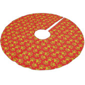 Leopard Paw Print Pattern Polyester Weihnachtsbaumdecke (Schrägansicht)
