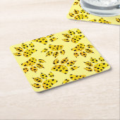 Leopard Paw Print Pattern Rechteckiger Pappuntersetzer (angewinkelt)