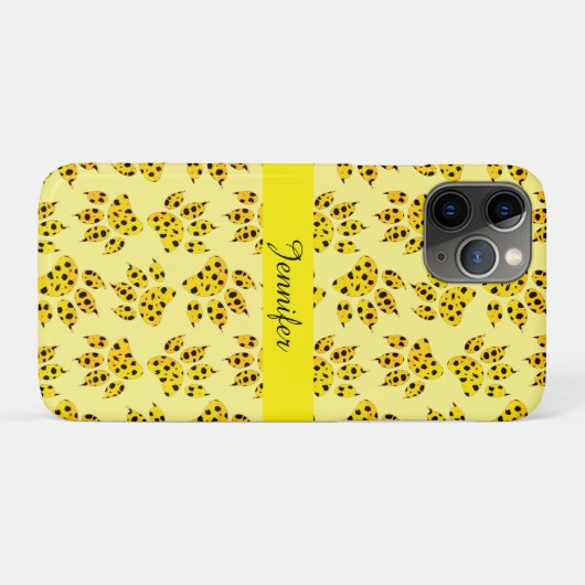 Leopard Paw Print Patterns Name hinzufügen Case-Mate iPhone Hülle (Rückseite (Horizontal))