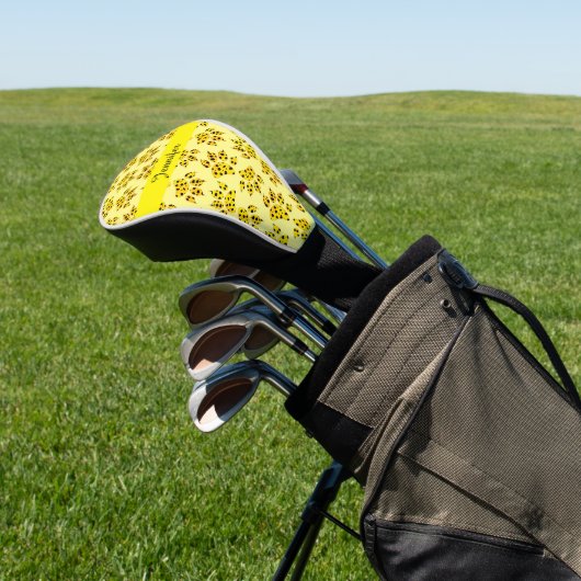 Leopard Paw Print Patterns Name hinzufügen Golf Headcover (In SItu)