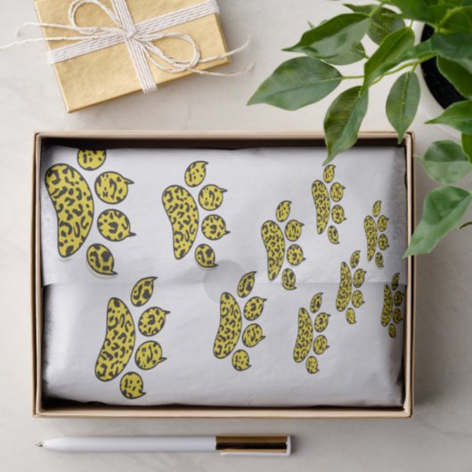 Leopard Paw Print Seidenpapier (Geschenk)
