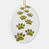Leopard Paw Print Thread Keramik Ornament (Rechts)