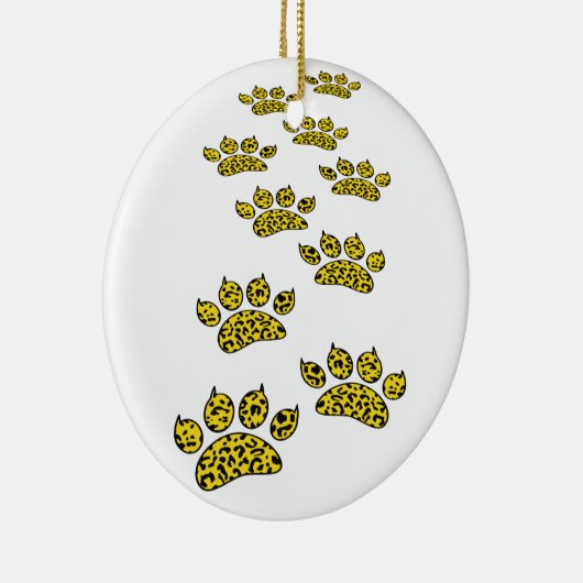 Leopard Paw Print Thread Keramik Ornament (Rechts)