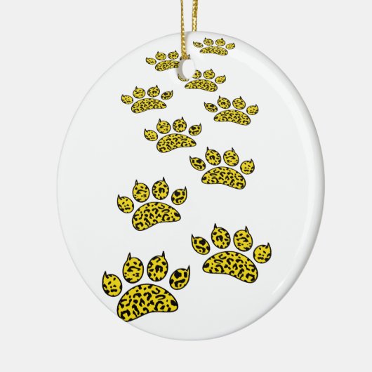 Leopard Paw Print Thread Keramik Ornament (Links)