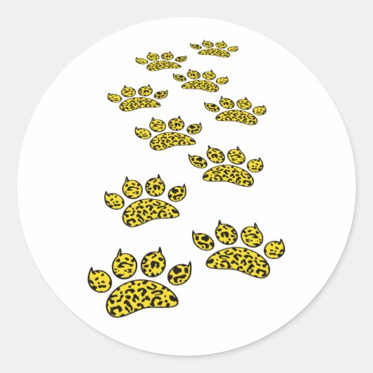 Leopard Paw Print Thread Runder Aufkleber (Vorderseite)