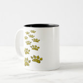 Leopard Paw Print Zweifarbige Tasse (Vorderseite Links)