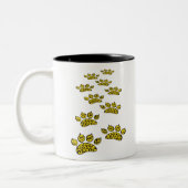 Leopard Paw Print Zweifarbige Tasse (Links)
