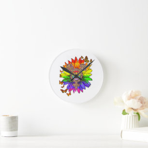 Leopard Pe Schild LGBT Stolz Monat Runde Wanduhr