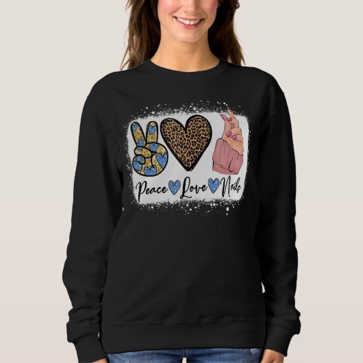 Leopard Peace Liebe Nail Boss Nail Tech Nail Techn Sweatshirt (Vorderseite)