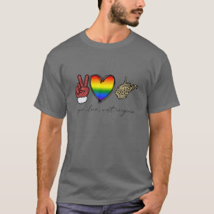 Leopard Peace Liebe West Virginia Herz T-Shirt