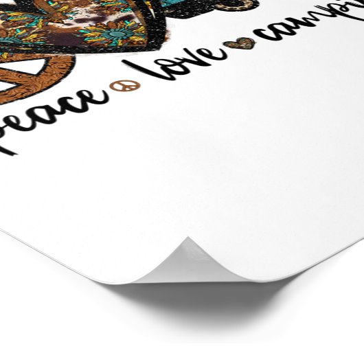 Leopard Peace Sign Herz Design Frauen Teens Ca Poster (Ecke)