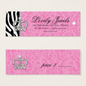 Leopard Pearl Lace Jewels Price Tag Pink Crown (Vorne & Hinten)