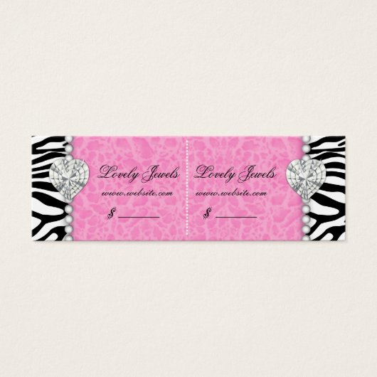 Leopard Pearl Lace Jewels Price Tag Pink Double (Vorderseite)